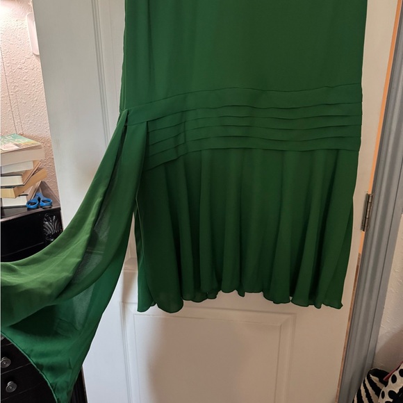 Babeyond Green Vintage Irregular Ribbon Pleated Day Dress BNWT Size 18 - Picture 3 of 8